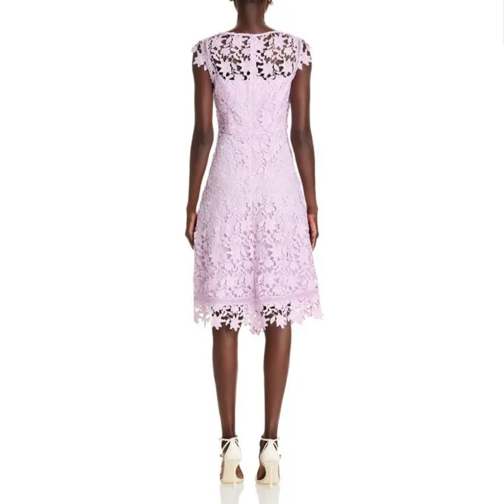 ELIZA J Asymmetrical Lace Midi Dress - Lavender MSRP $188 NWT Size 6 - Picture 2 of 6